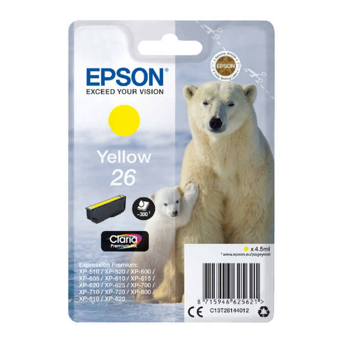 Inktcartridge Epson 26 T2614 geel