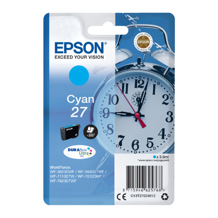 Inktcartridge Epson 27 T2702 blauw