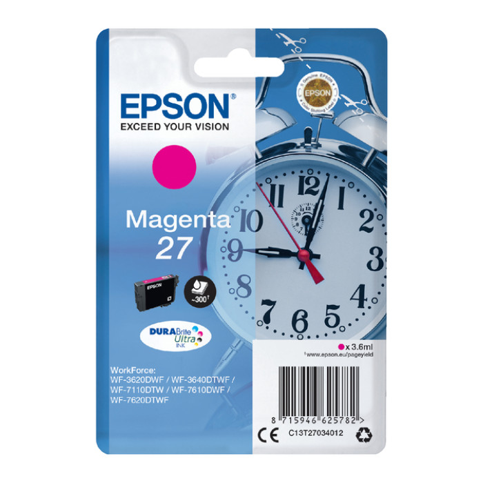Inktcartridge Epson 27 T2703 rood