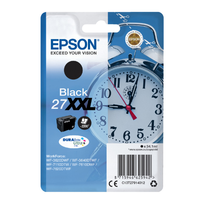Inktcartridge Epson 27XXL T2791 zwart