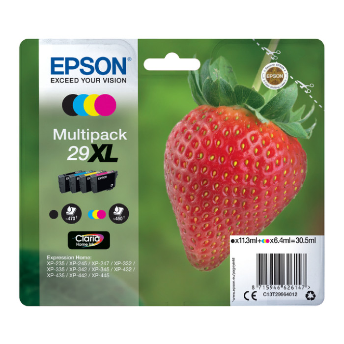 Inktcartridge Epson 29XL T2996 zwart + 3 kleuren