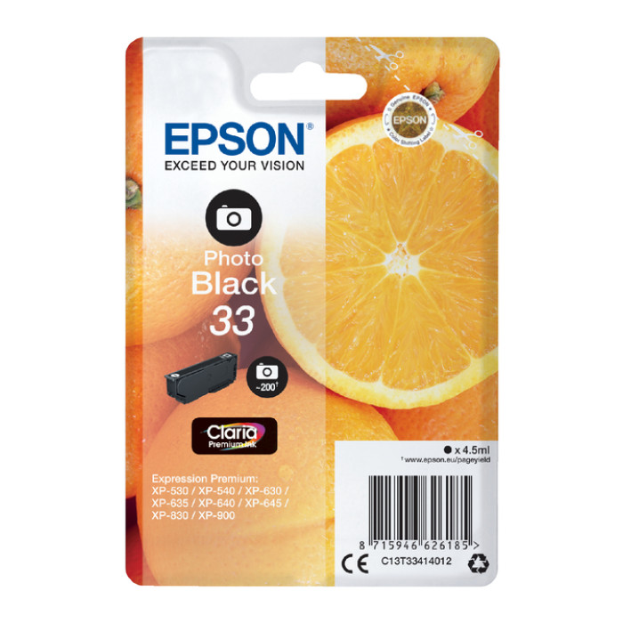 Inktcartridge Epson 33 T3341 foto zwart