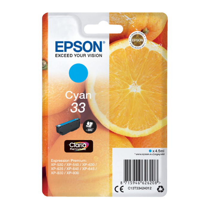 Inktcartridge Epson 33 T3341 blauw