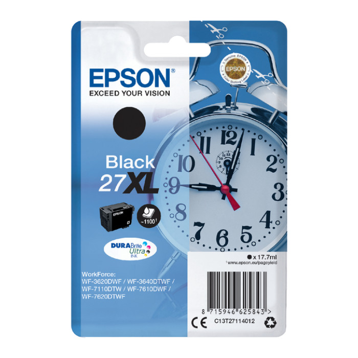 Inktcartridge Epson 27XL T2711 zwart