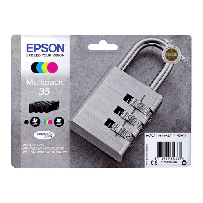 Inktcartridge Epson 35 T3586 zwart + 3 kleuren