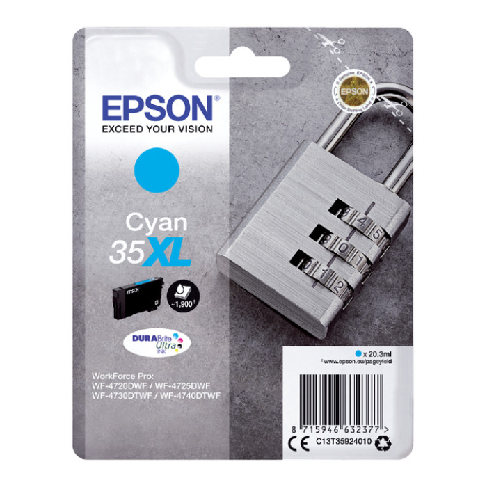 Inktcartridge Epson 35XL T3592 blauw