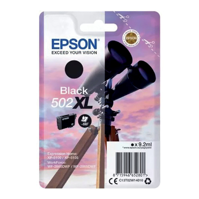 Inktcartridge Epson 502XL T02W1 zwart