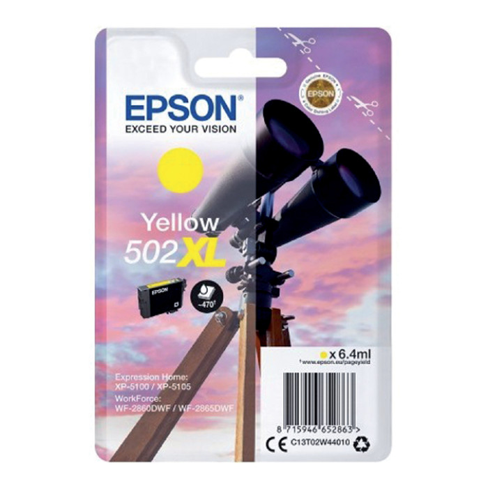 Inktcartridge Epson 502XL T02W4 geel
