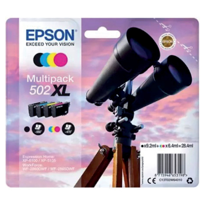 Inktcartridge Epson 502XL T02W6 zwart + 3 kleuren