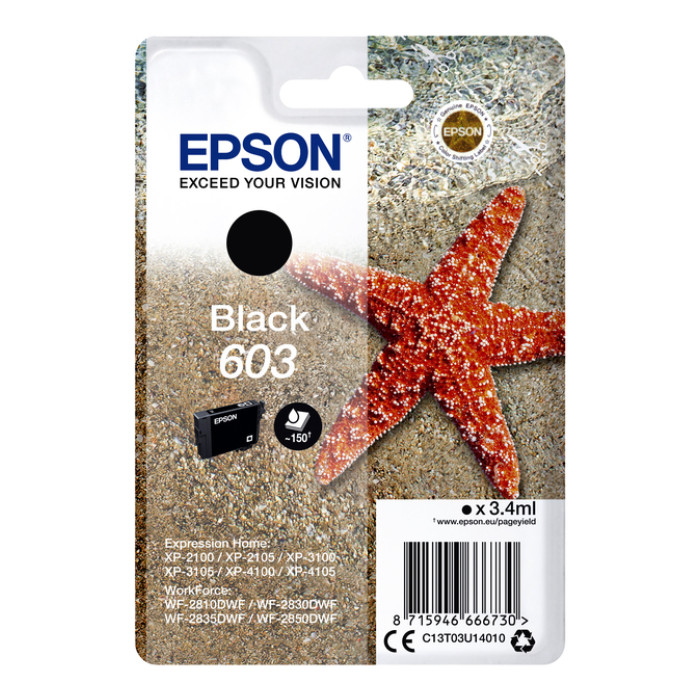 Inktcartridge Epson 603 T03U1 zwart