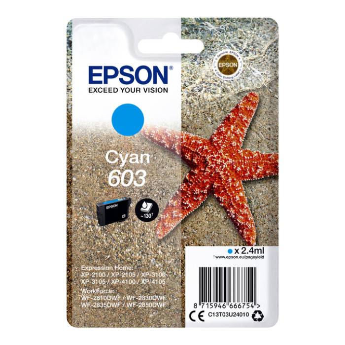 Inktcartridge Epson 603 T03U2 blauw