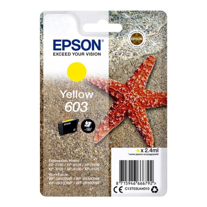 Inktcartridge Epson 603 T03U4 geel