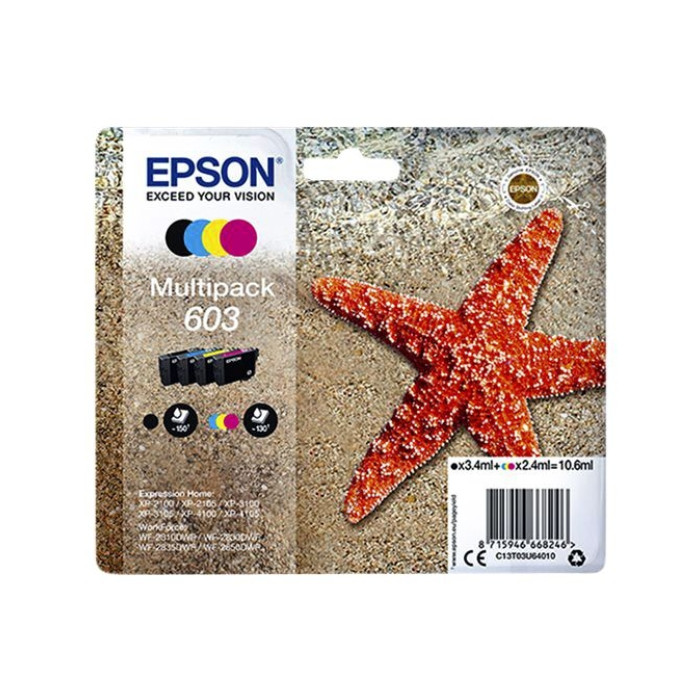 Inktcartridge Epson 603 T03U6 zwart + 3 kleuren