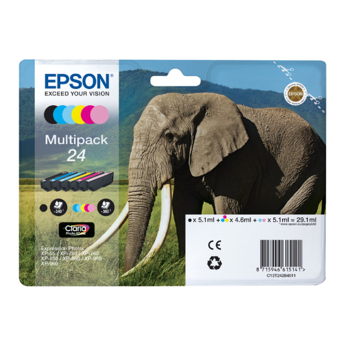 Inktcartridge Epson 24 T2428 foto HD zwart + 5 kleuren