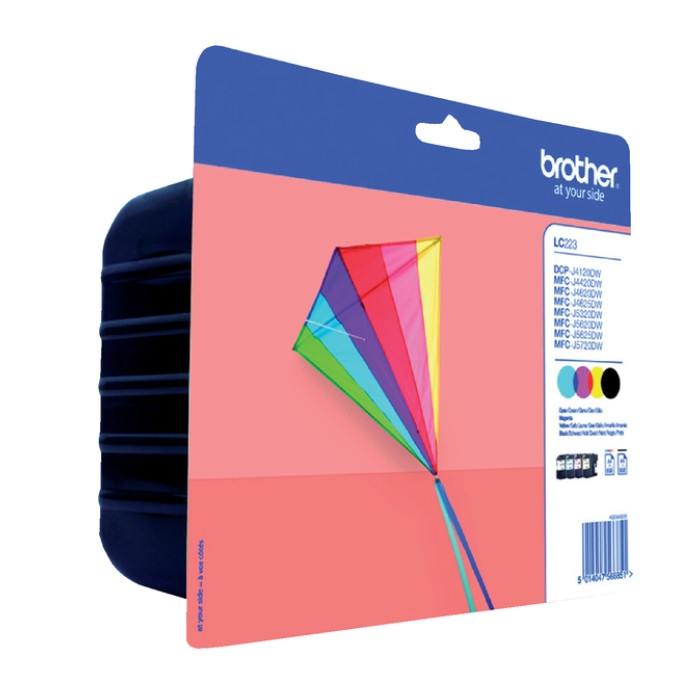 Inktcartridge Brother LC-223VALBP zwart + 3 kleuren