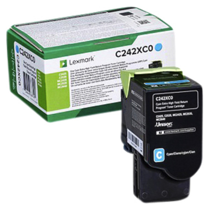 Tonercartridge Lexmark C242XC0 blauw
