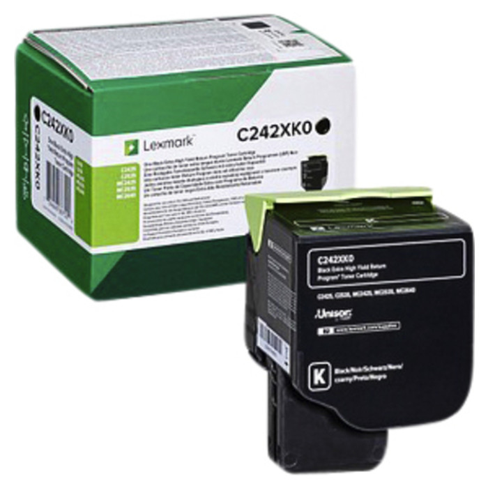 Tonercartridge Lexmark C242XK0 zwart