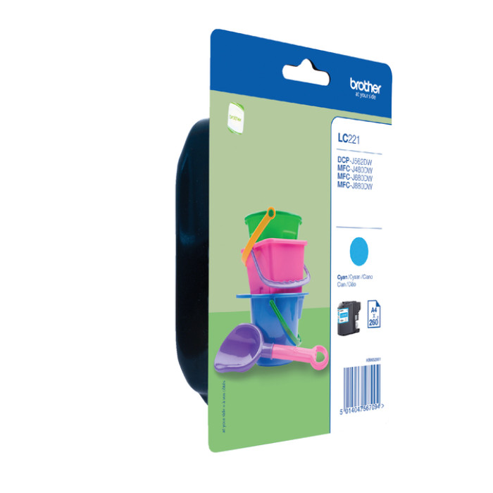 Inktcartridge Brother LC-221C blauw