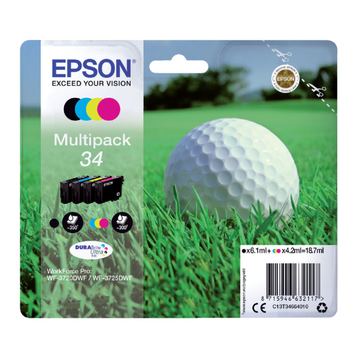 Inktcartridge Epson 34 T3466 zwart + 3 kleuren