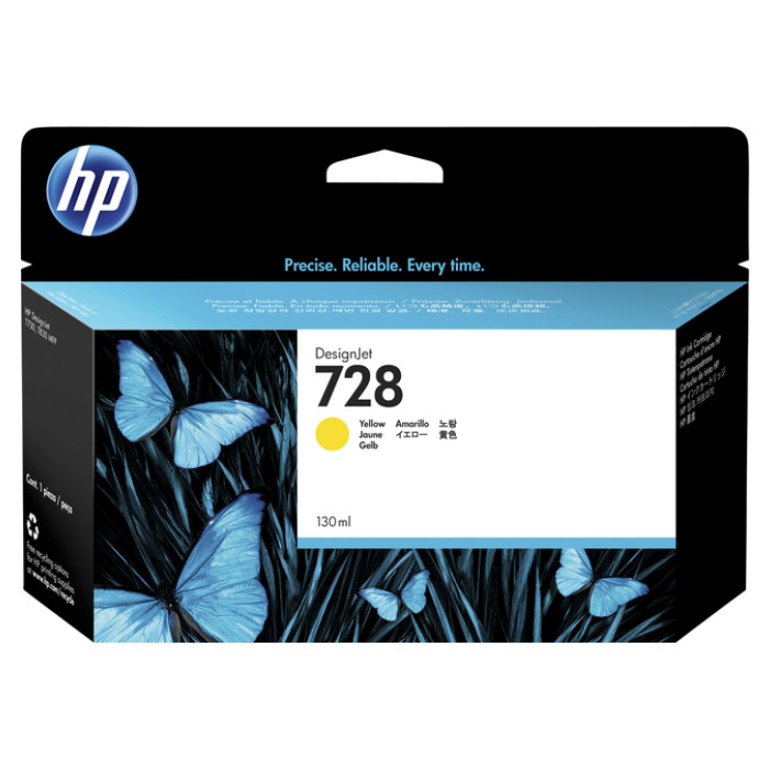 Inktcartridge HP F9J65A 728 geel