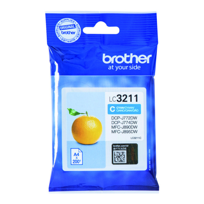 Inktcartridge Brother LC-3211C blauw
