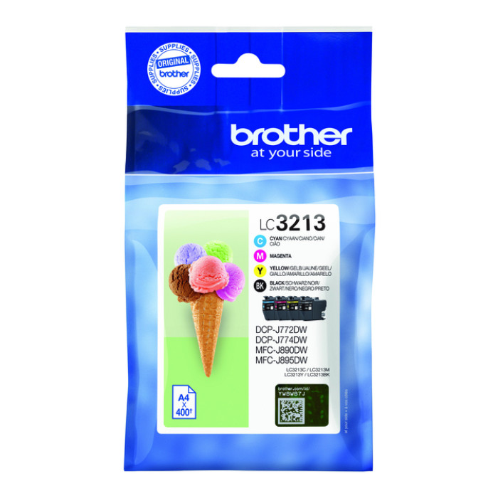 Inktcartridge Brother LC-3213 zwart + 3 kleuren
