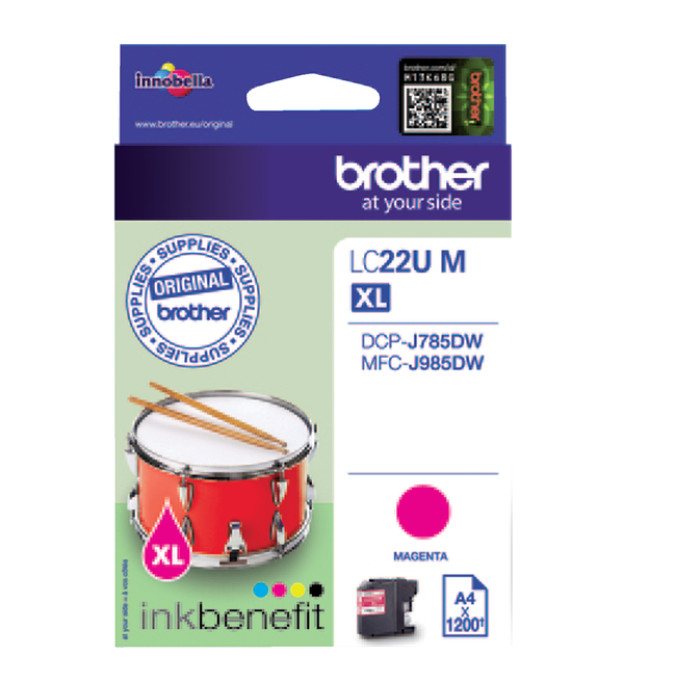 Inktcartridge Brother LC-22UM rood