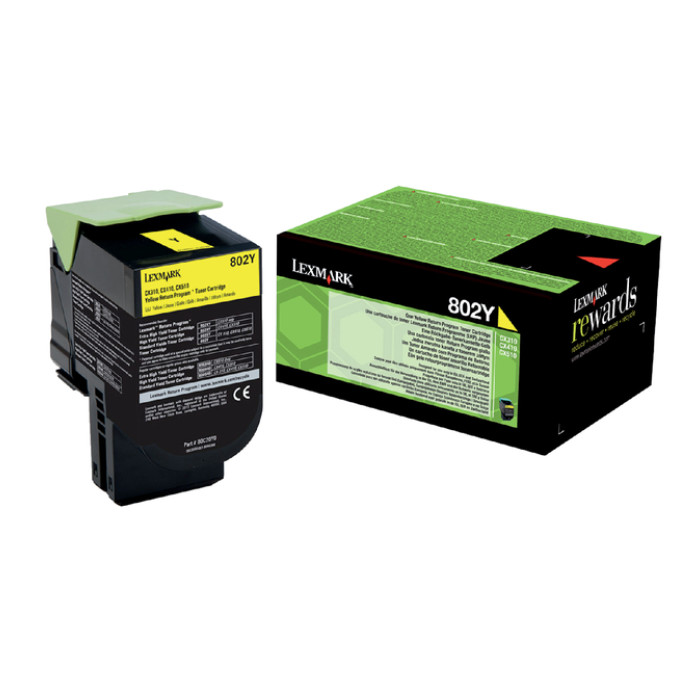 Tonercartridge Lexmark 80C20Y0 prebate geel