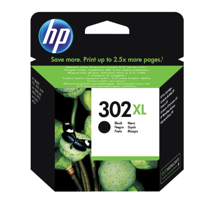 Inktcartridge HP F6U68AE 302XL zwart
