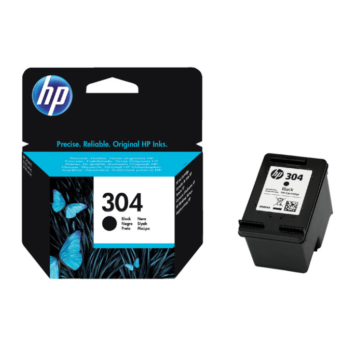 Inktcartridge HP N9K06AE 304 zwart