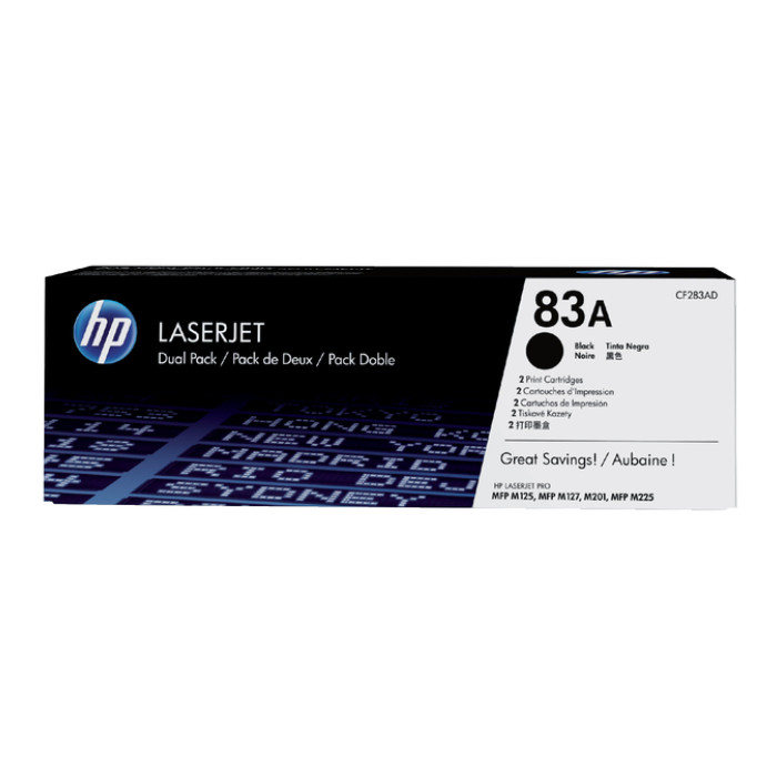 Tonercartridge HP CF283AD 83A zwart 2x