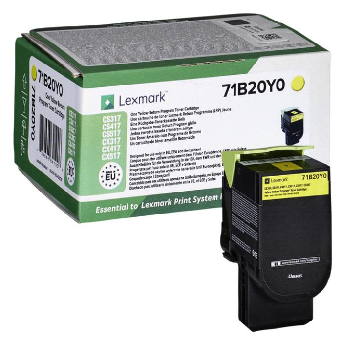 Tonercartridge Lexmark 71B20Y0 geel