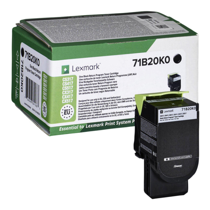 Tonercartridge Lexmark 71B20K0 zwart