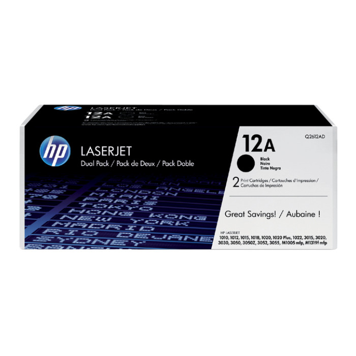 Tonercartridge HP Q2612AD 12A zwart 2x