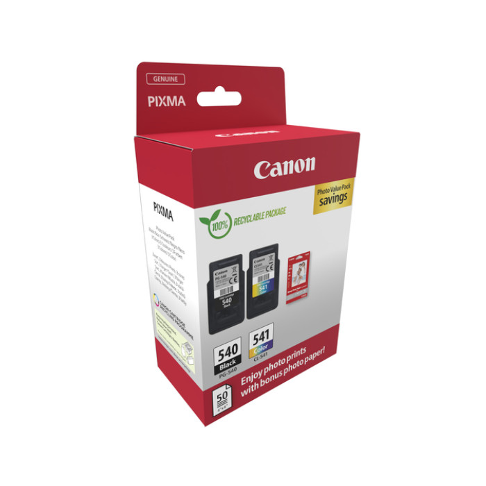 Inktcartridge Canon PG-540 CL-541 zw + kl + papier