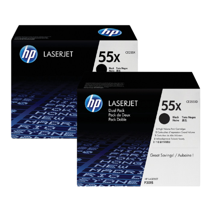 Tonercartridge HP CE255XD 55X zwart 2x