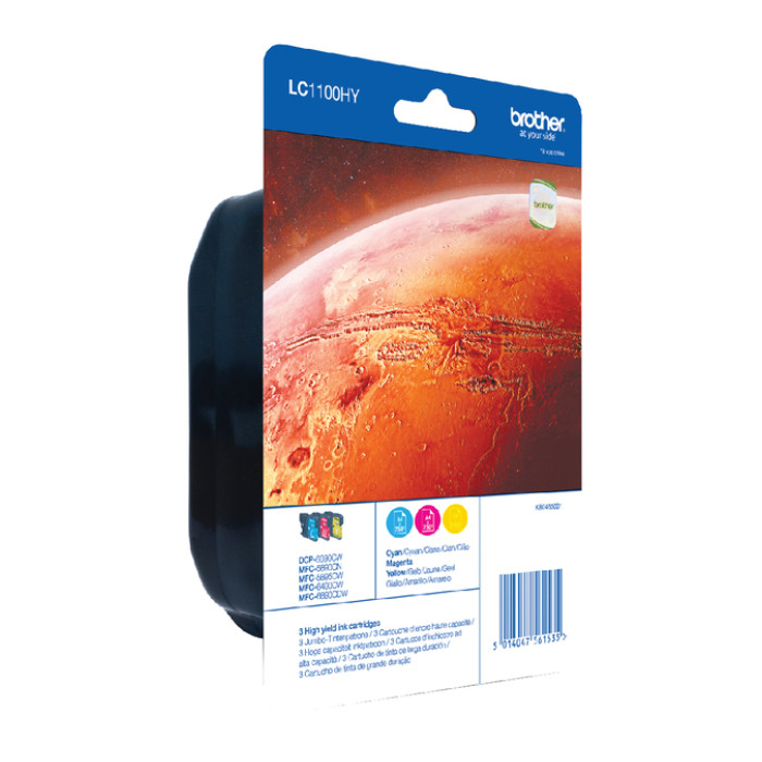 Inktcartridge Brother LC-1100VALBP zwart + 3 kleuren