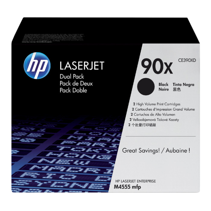 Tonercartridge HP CE390XD 90X zwart  2x