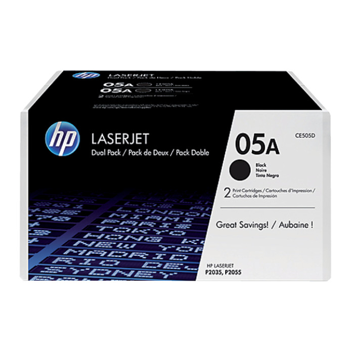 Tonercartridge HP CE505D 05A zwart 2x