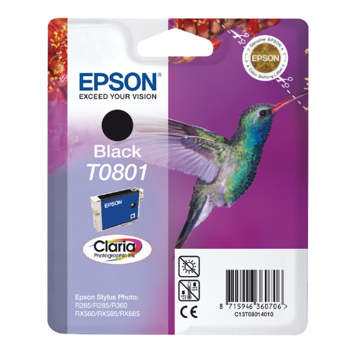 Inktcartridge Epson T0801 zwart