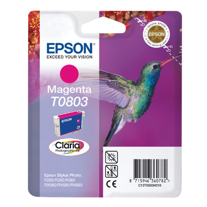 Inktcartridge Epson T0803 rood