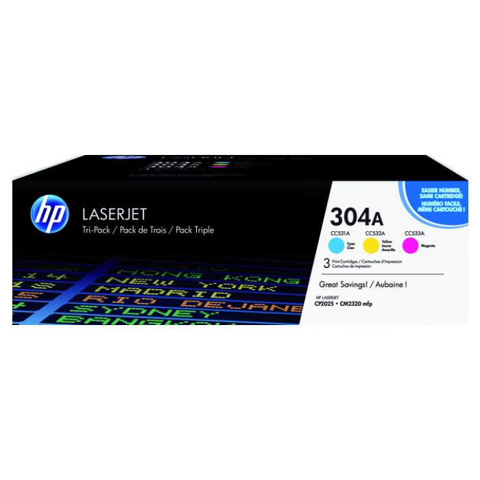 Tonercartridge HP CF372AM 304A 3 kleuren