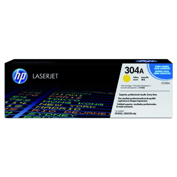 Tonercartridge HP CC532A 304A geel