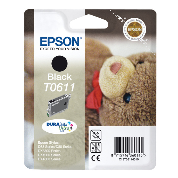 Inktcartridge Epson T0611 zwart