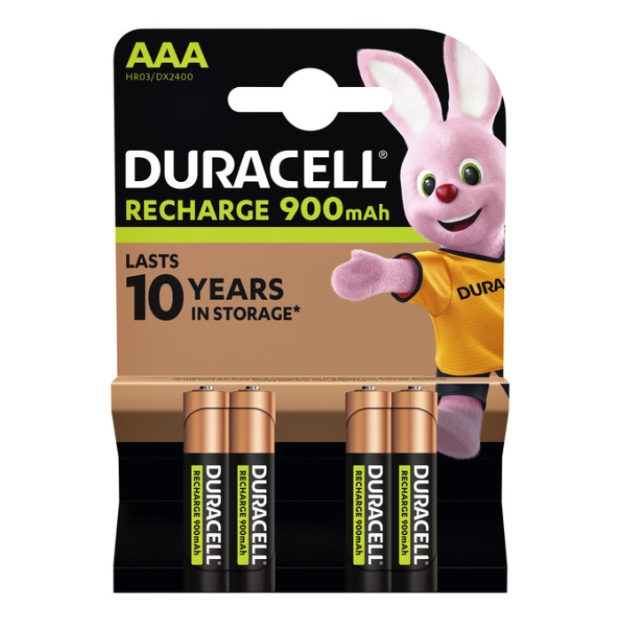 Batterij oplaadbaar Duracell 4xAAA 900mAh Ultra
