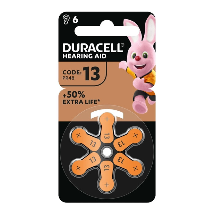 Batterij Duracell Hearing DA13 Ø7,9mm 310mAh 6 stuks