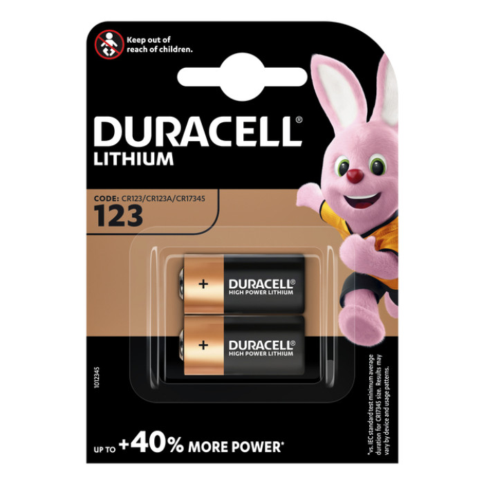 Batterij Duracell 2xCR123 high power lithium