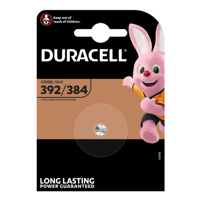 Batterij Duracell knoopcel 1x392/384 alkaline Ø7,9mm 1,5V-45mAh