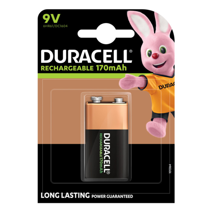 Batterij oplaadbaar Duracell 1x9Volt 170mAh Plus