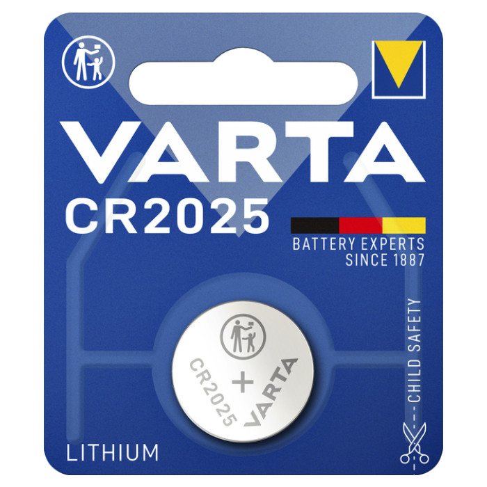 Batterij Varta knoopcel CR2025 lithium blister à 1stuk